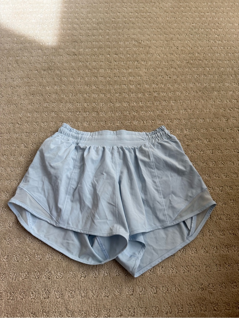 Lululemon Hotty Hot Tall Light Blue Women's Athletic Shorts with Elastic Waist